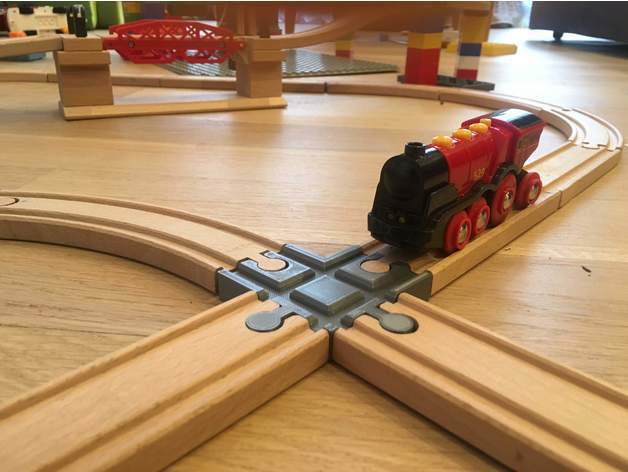 (2) 4 Way Wood Train Track Adapter Thomas the Tank Brio IKEA – PICK YOUR COLOR!