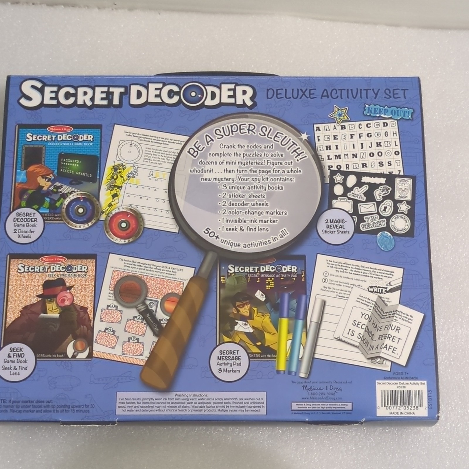 Melissa & Doug Secret Decoder Deluxe Activity Set Detective Mystery Ages 7+ 5238