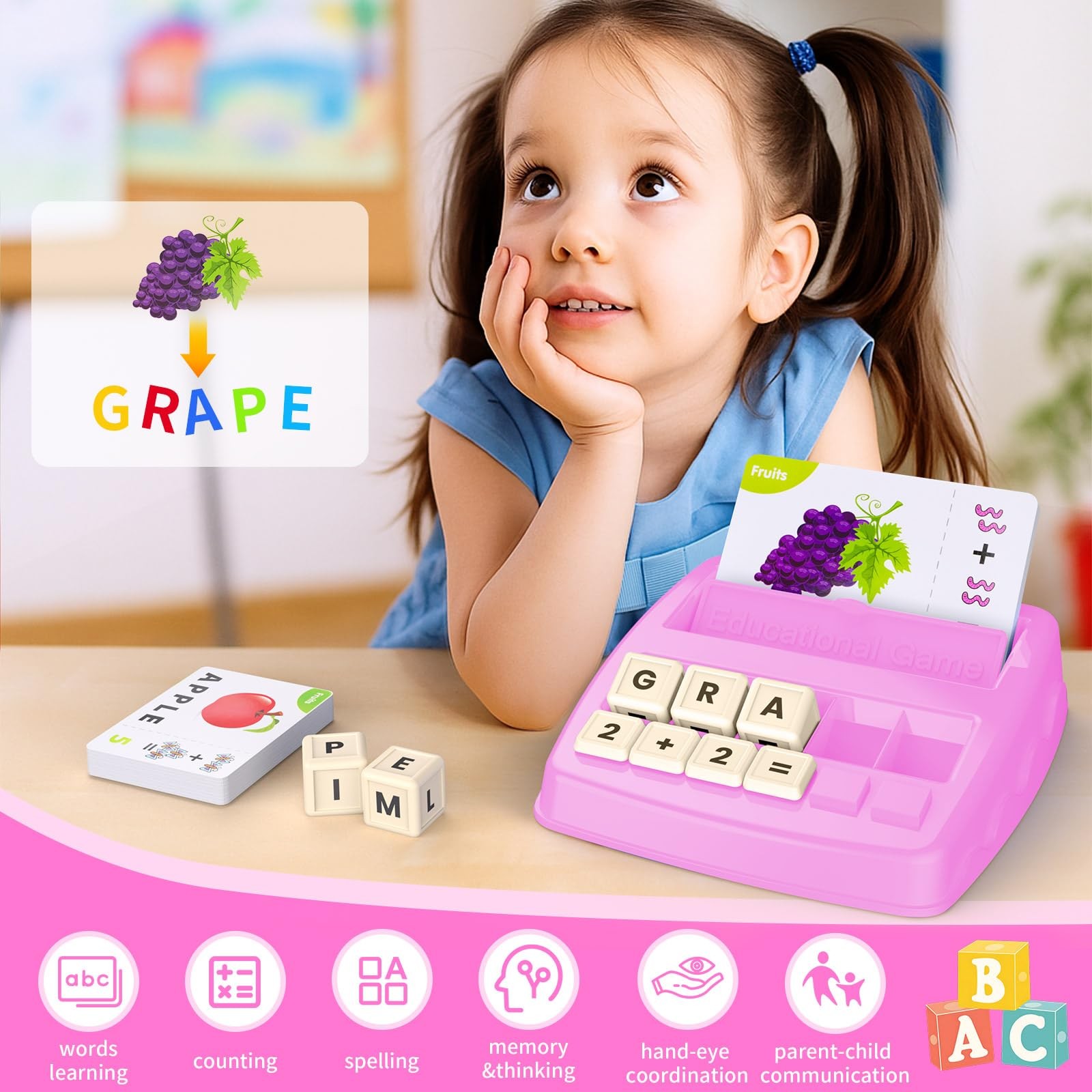 Educational Toys for Ages 3-8, Matching Letter Spelling Game ABC Learning, Le…