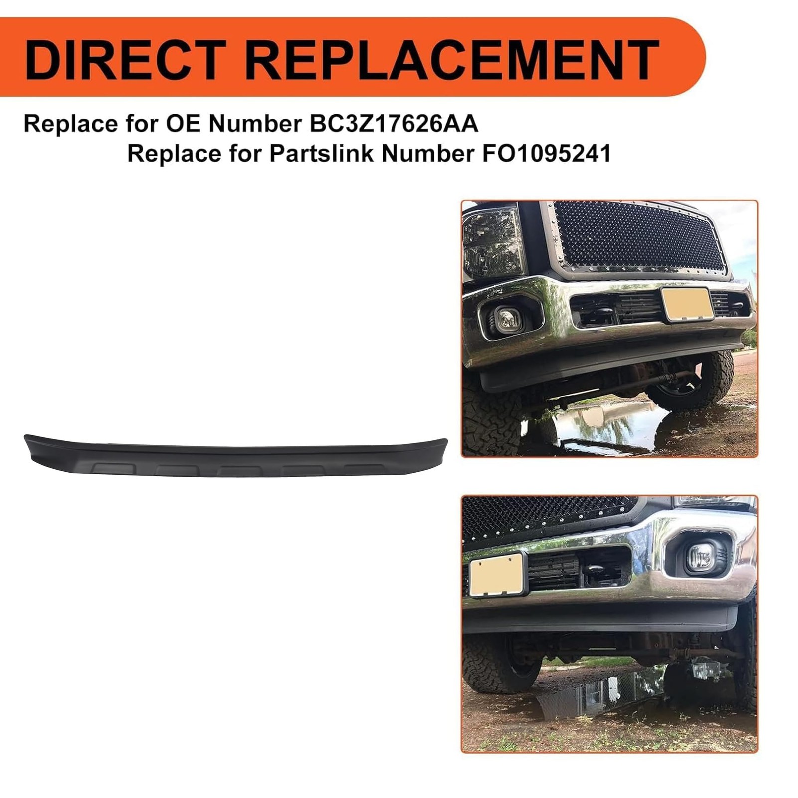 Front Lower Bumper Valance Deflector for 2011-2016 Ford F250 F350 BC3Z17626AA