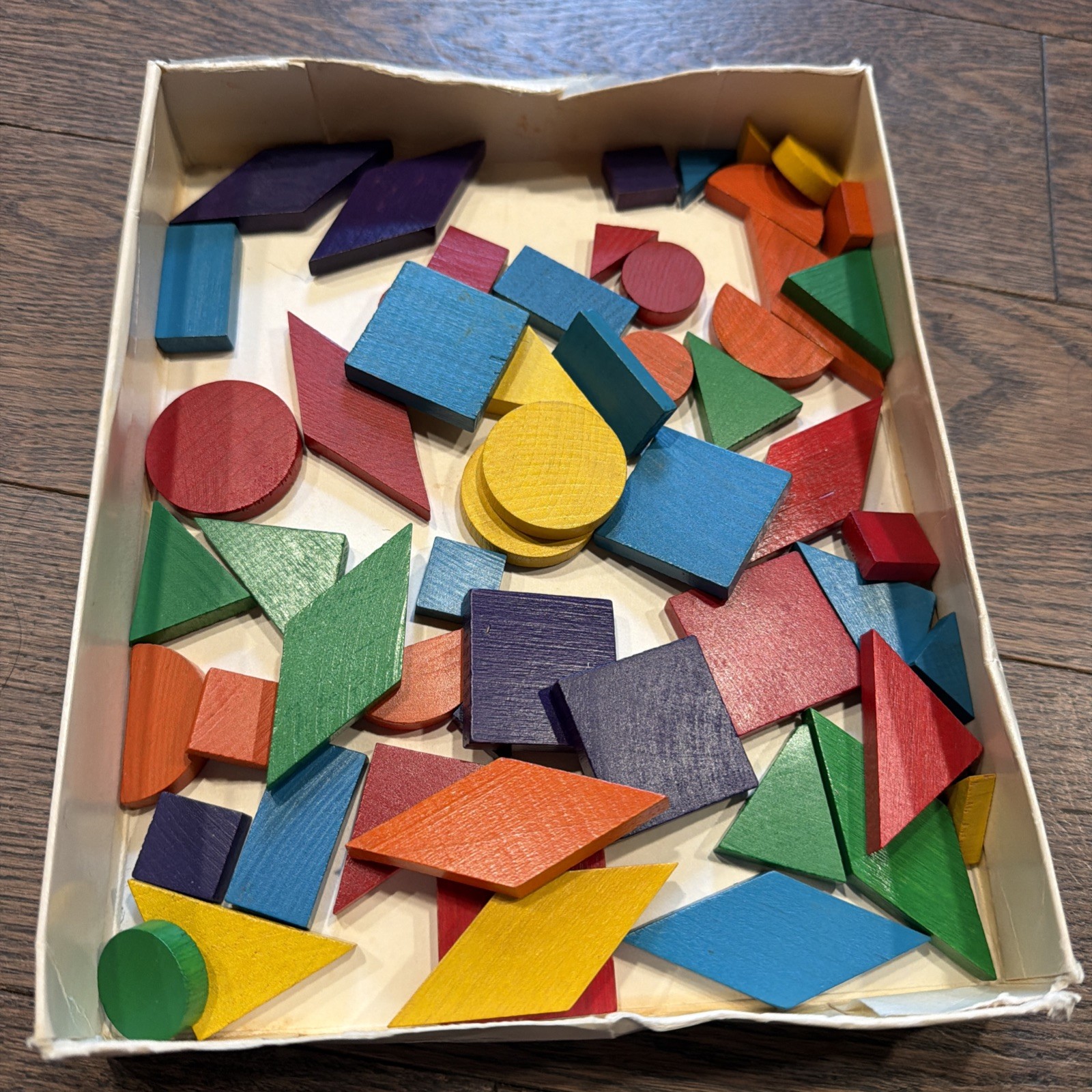Vintage Design Discovery Toys Educational Wood Tangrams Retro 70s Over 40 Pieces