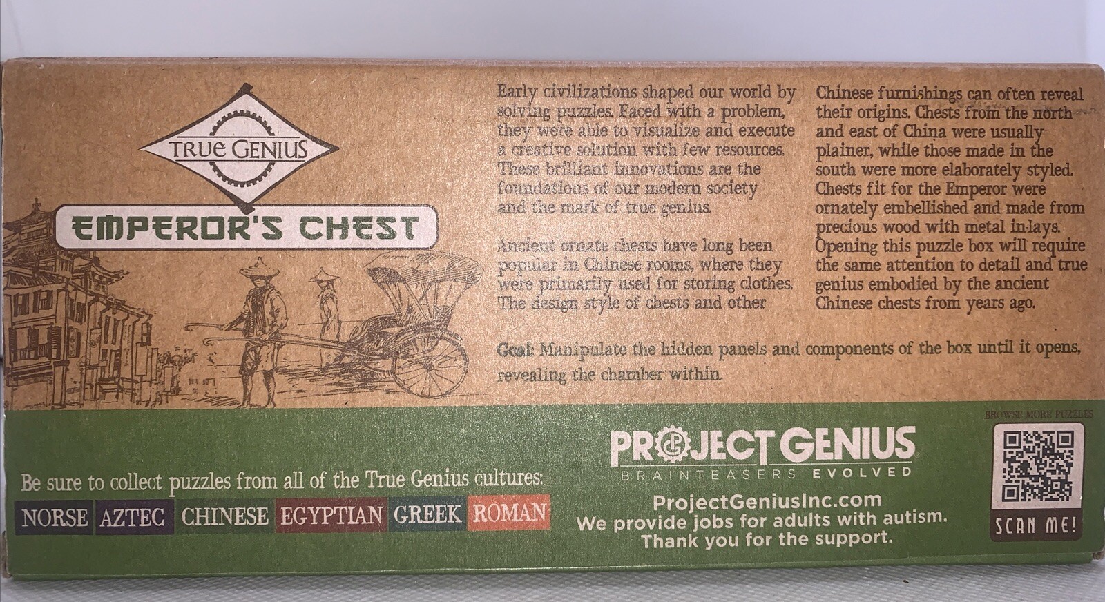 Emperors Chest True Genius Wooden Brainteasers Puzzle Box NIB Ancient Artifacts
