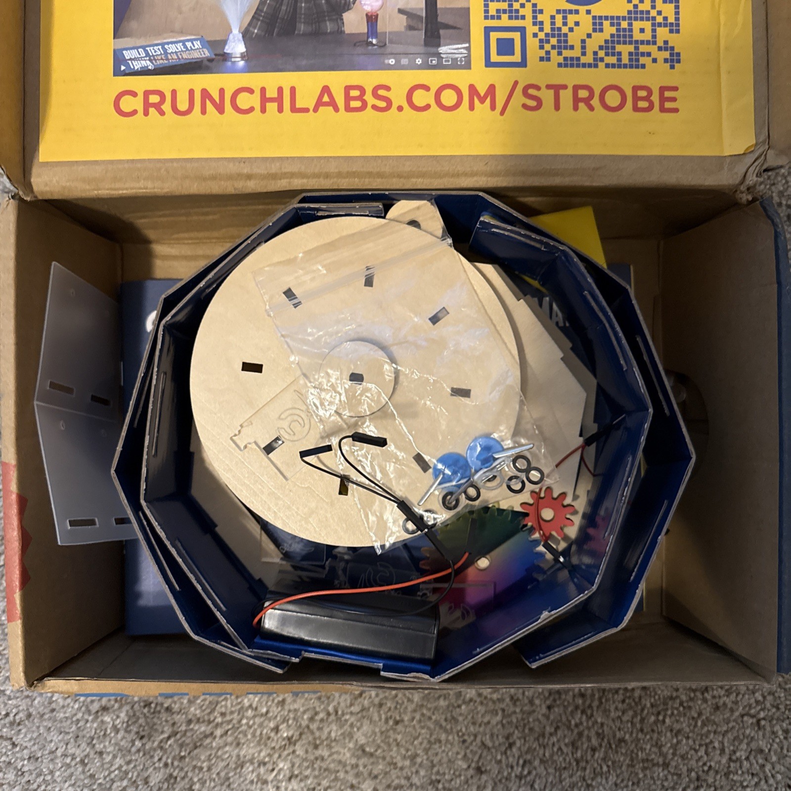 Crunch Labs Build Box Mark Rober Strobe Light Animator Car (BUILT – TAKEN APART)