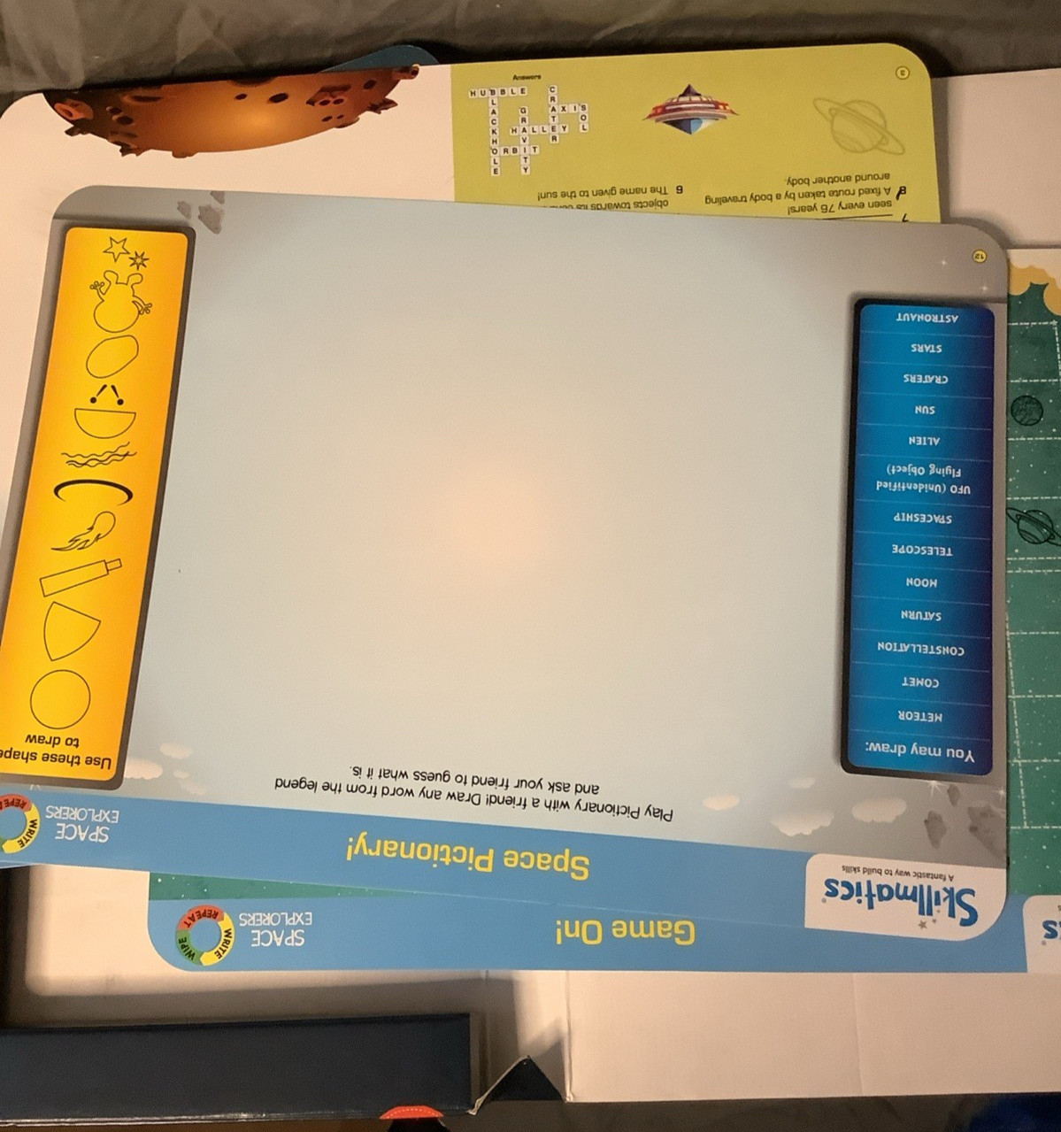 Skillmatics Write And Wipe Activity Mats SPACE EXPLORERS Ages 6-9
