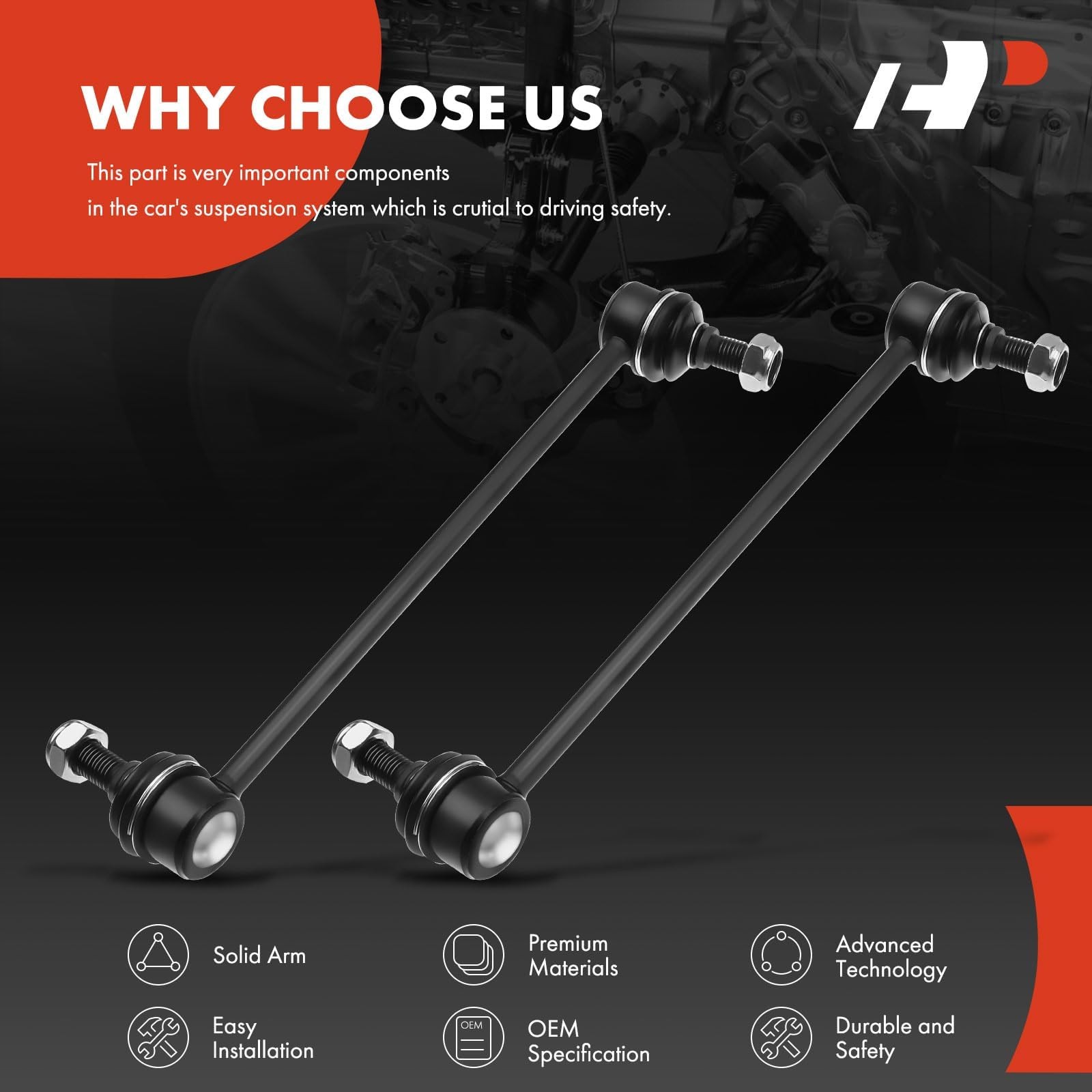 A-Premium 2Pcs Front Sway Bar Links Stabilizer Bar Links, Compatible with Toyota