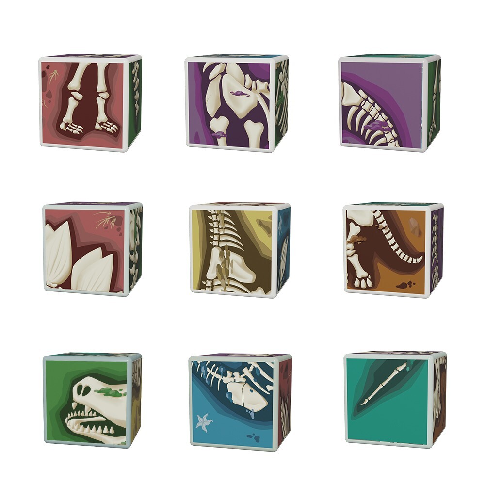 Dinosaur Magnetic Cube Puzzle Blocks Educational Toy for Toddlers 3+ STEAM