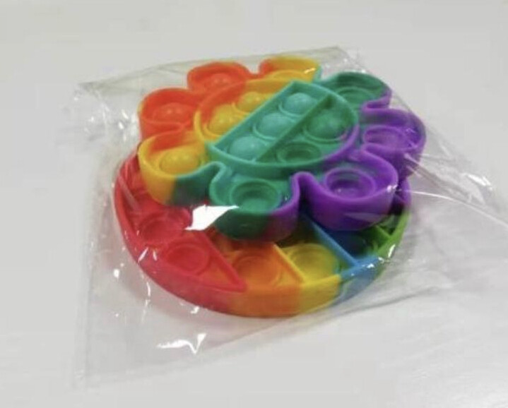 2PC Push Pop Bubble It Silicone Sensory Rainbow Fidget toys Push over it Pop Toy