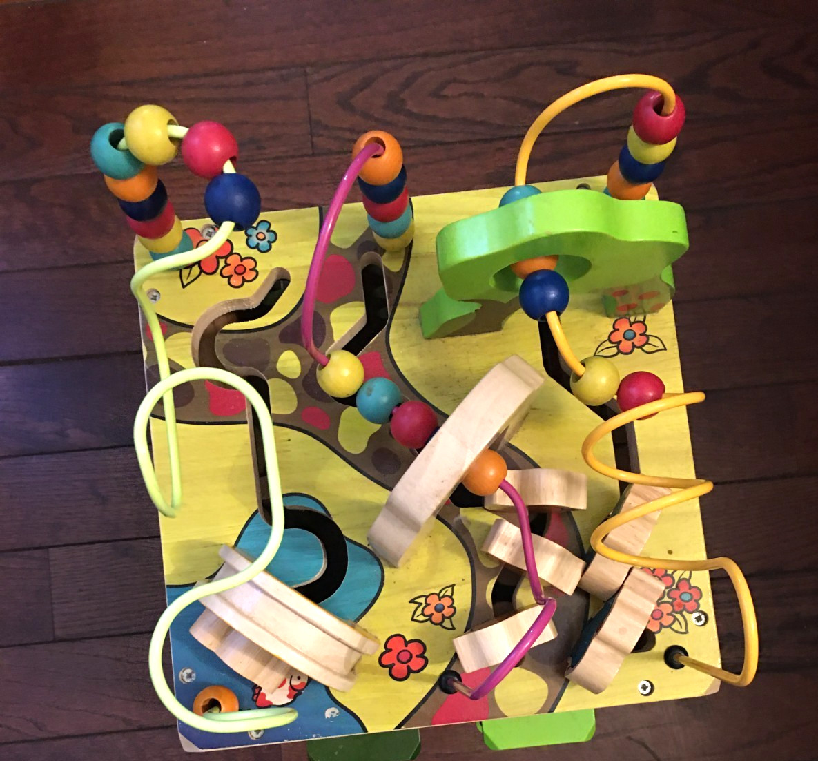 Just B B You Zany Zoo Wooden Activity Cube Child’s Learning Play Center, EUC