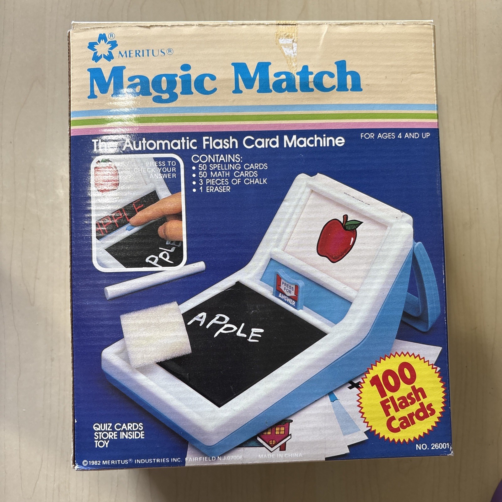 Magic Match Automatic Flash Card Machine Homeschool 1982 NEW In Orig. Box VTG