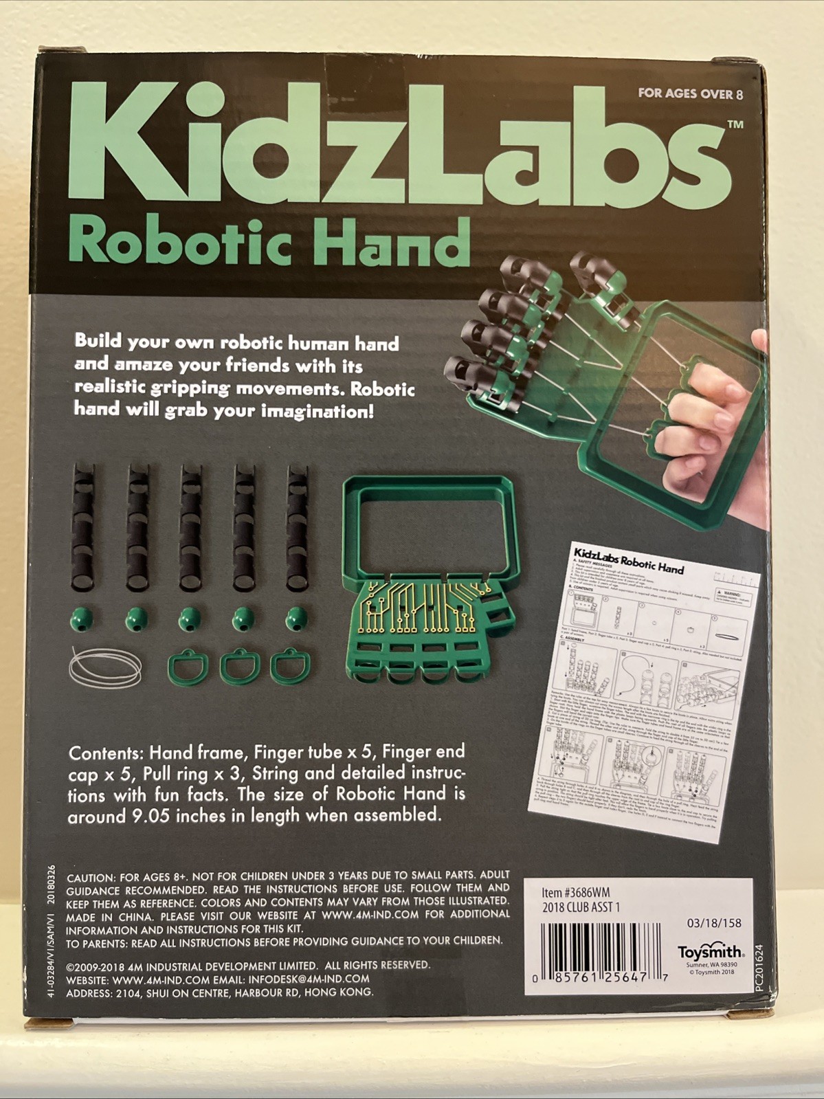 New 4M Kidzlabs Robotic Hand Kit – DIY Mechanical Robot Science – STEM Toys.