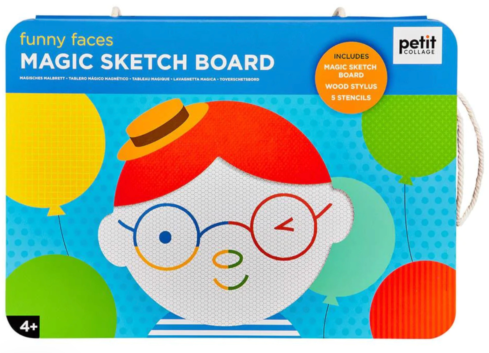 Petit Collage – On The Go Magic Sketch & Stencil Sustainably Made Funny Faces