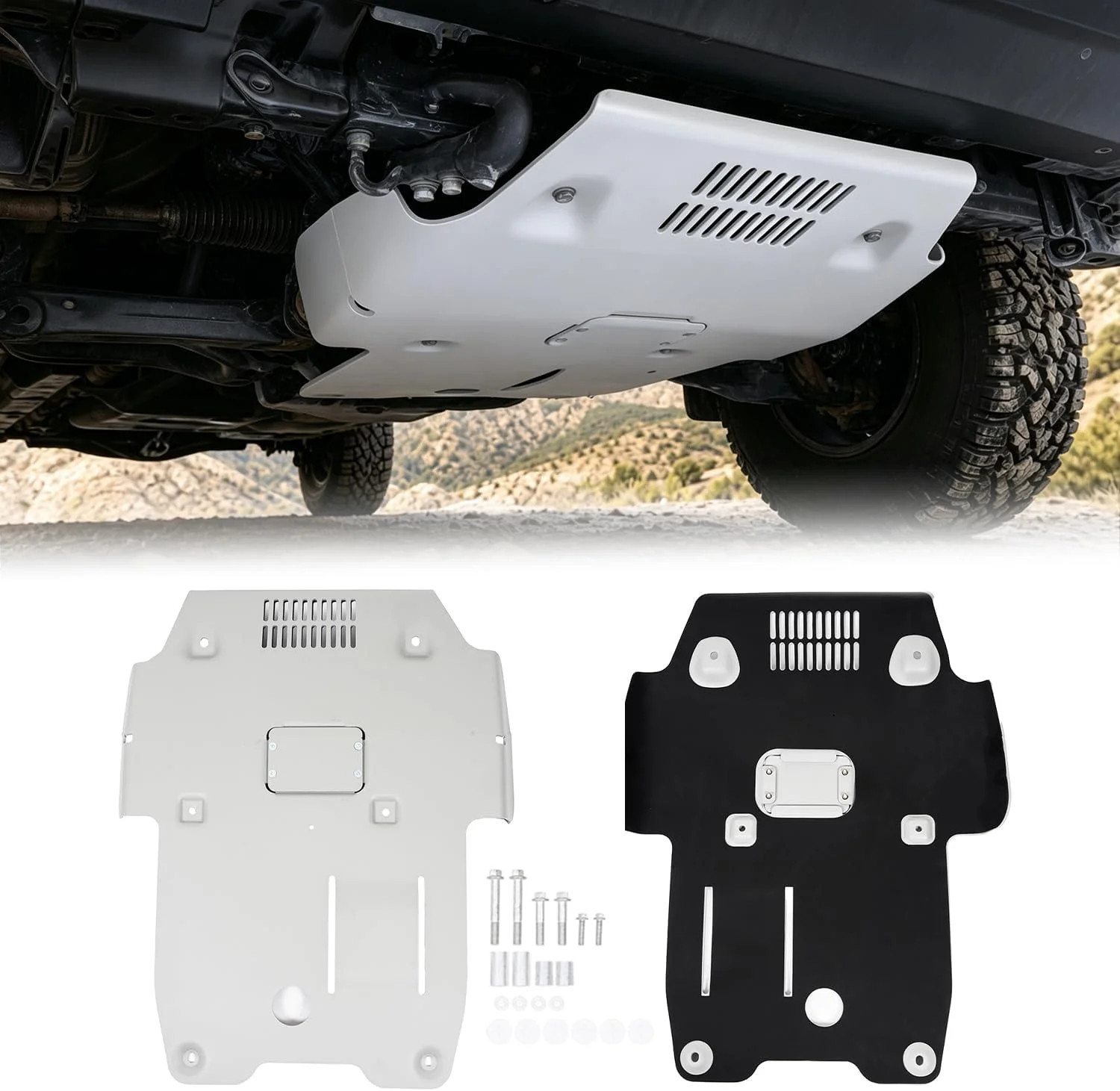Front Skid Plate w/Sound Insulation Cotton Compatible with 2016-2023 Toyota Taco