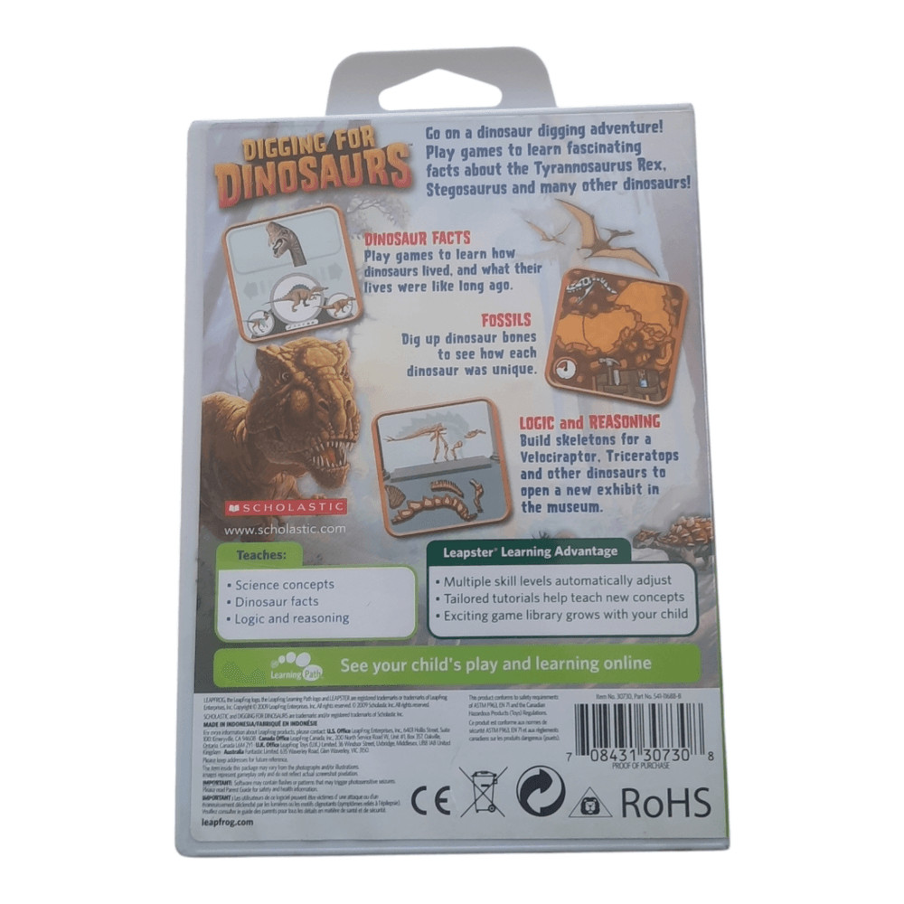 LeapFrog Leapster Learning Game Scholastic Digging for Dinosaurs