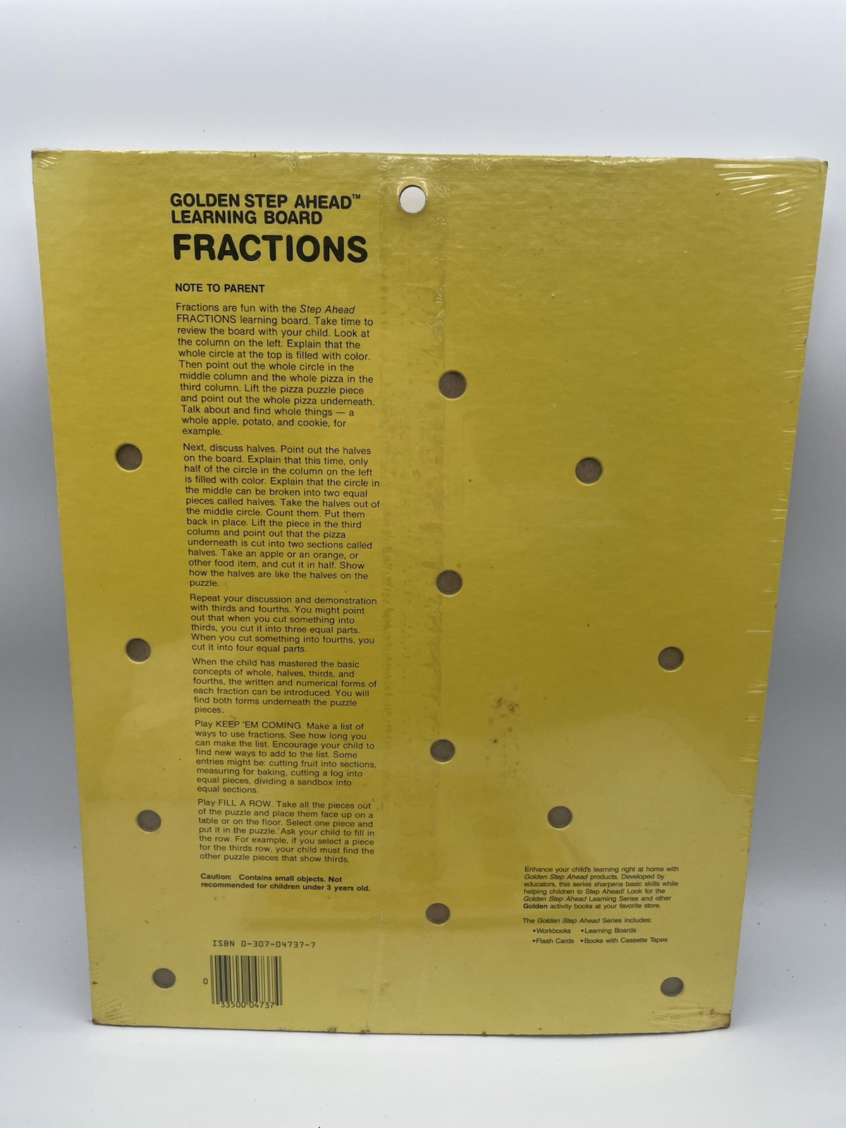 Vintage Golden Step Ahead Fractions Puzzle 1985 Learning Board School New READ
