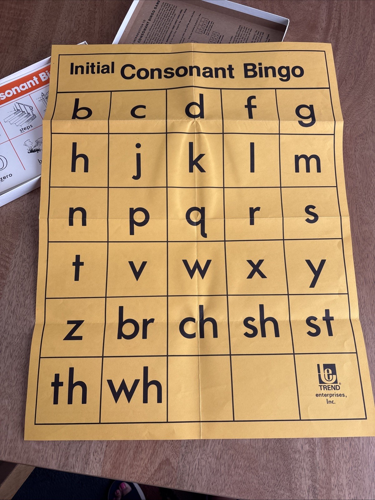 Classroom Literacy Activity, Initial consonant bingo Game w Consonant Blends