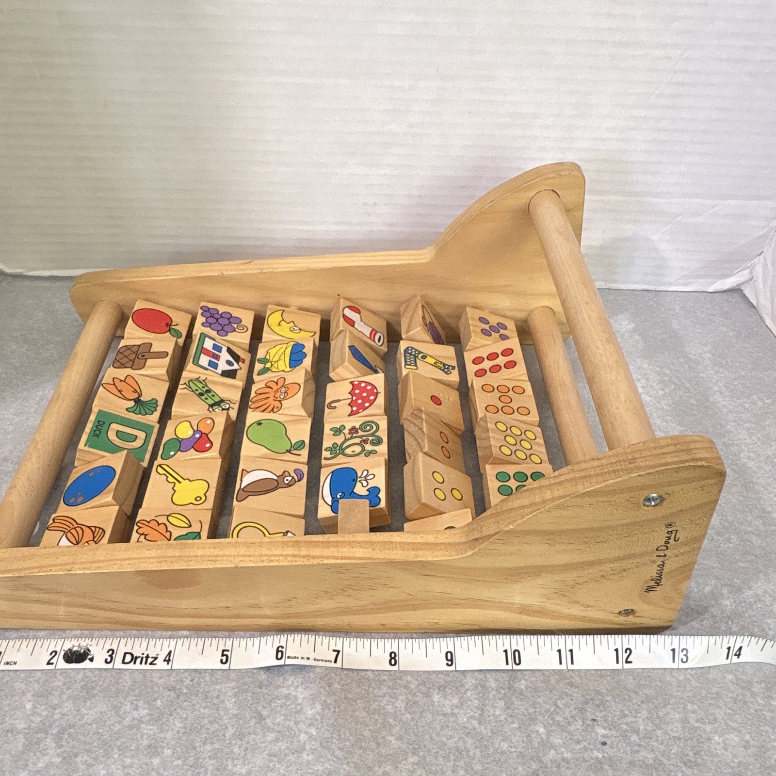 Melissa & Doug Wooden Alphabet & Number Picture Flip Blocks Educational Toy