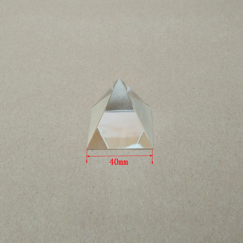 Rainbow Optical Glass Crystal Pyramid Prism for Science Survey Light Spectrum