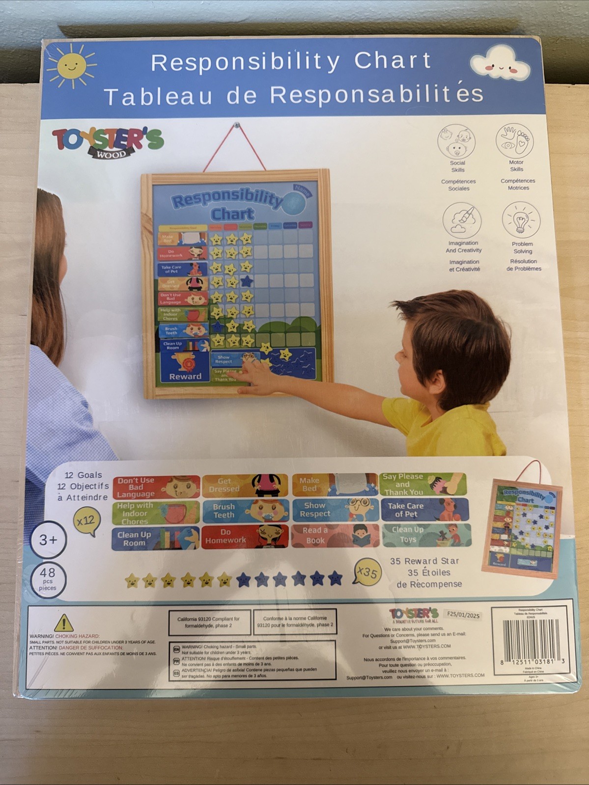 Hanging Magnetic Kids Daily Responsibility Chart – Brand New