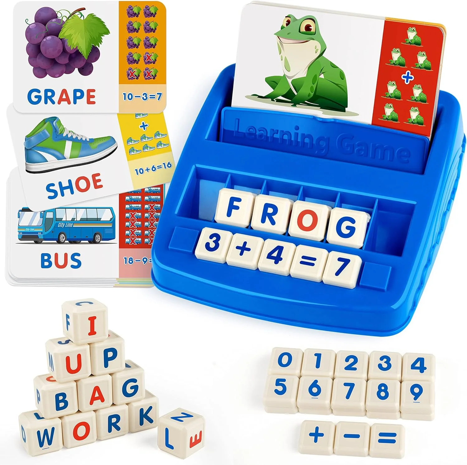 Coogam Matching Letter Game, Alphabet Spelling Reading Flash Cards, Math Number