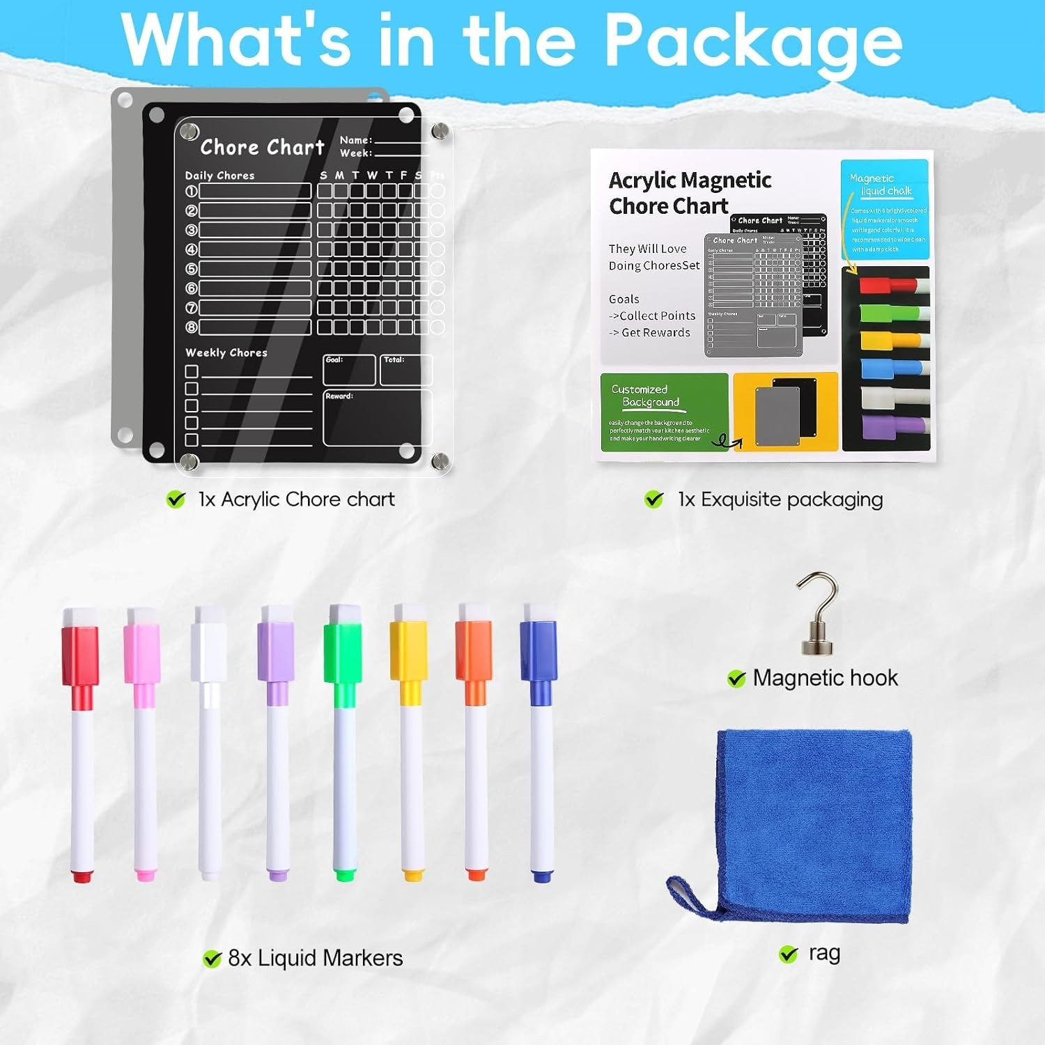 Family-Friendly Chore Management System – Acrylic Reward Chart with Markers