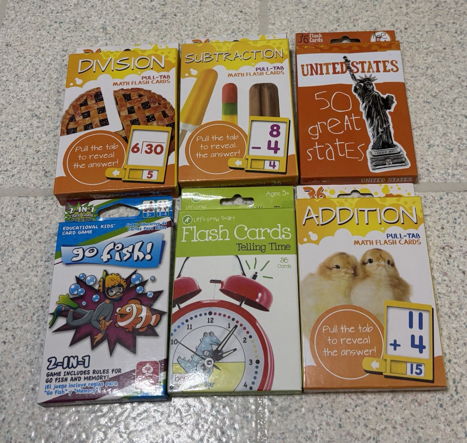 Kids Educational Cards Lot Of 6 Packs