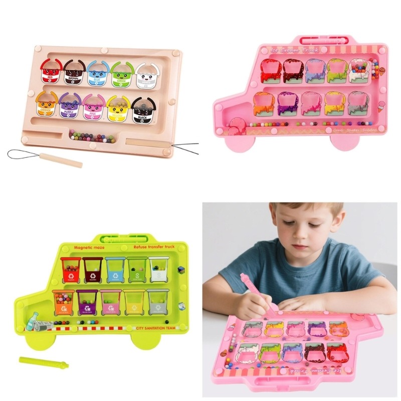 Maze Board Walking Bead for Kids Educational Color Sorting Activity Toy