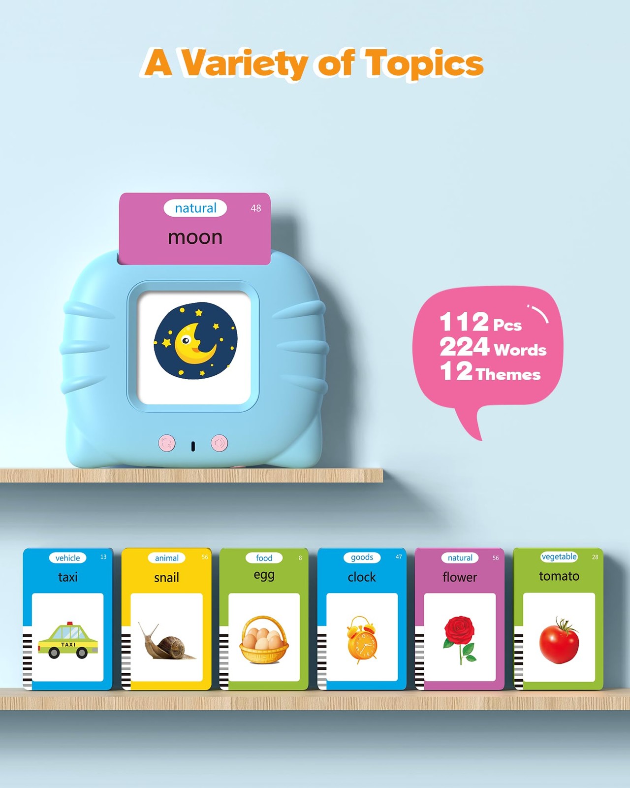 Talking Flash Cards for Toddlers 1 2 3 4 Year Olds, Montessori Language Learning