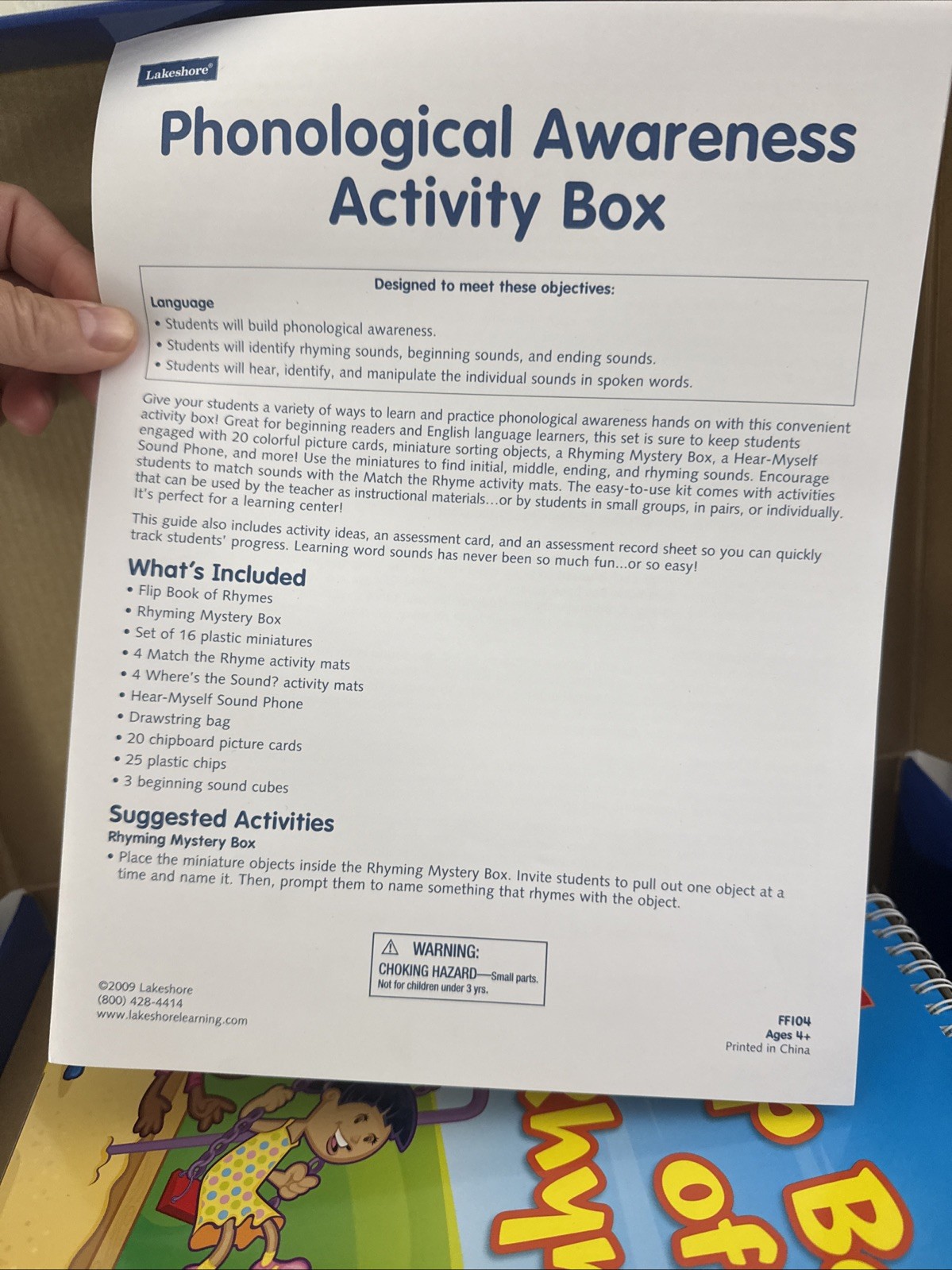 Lakeshore Activity Boxes Ages 3+, Getting Ready To Read, Phonological & Print ✅