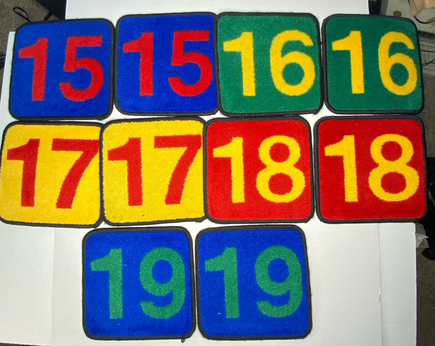 Lot 50 Number Carpet Squares Classroom Preschool Rug Tiles Floor Mat School 12”
