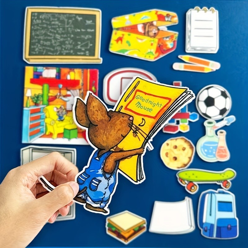 Mouse Goes to School Flannel Board Set Storytelling Felt Story Props Toy