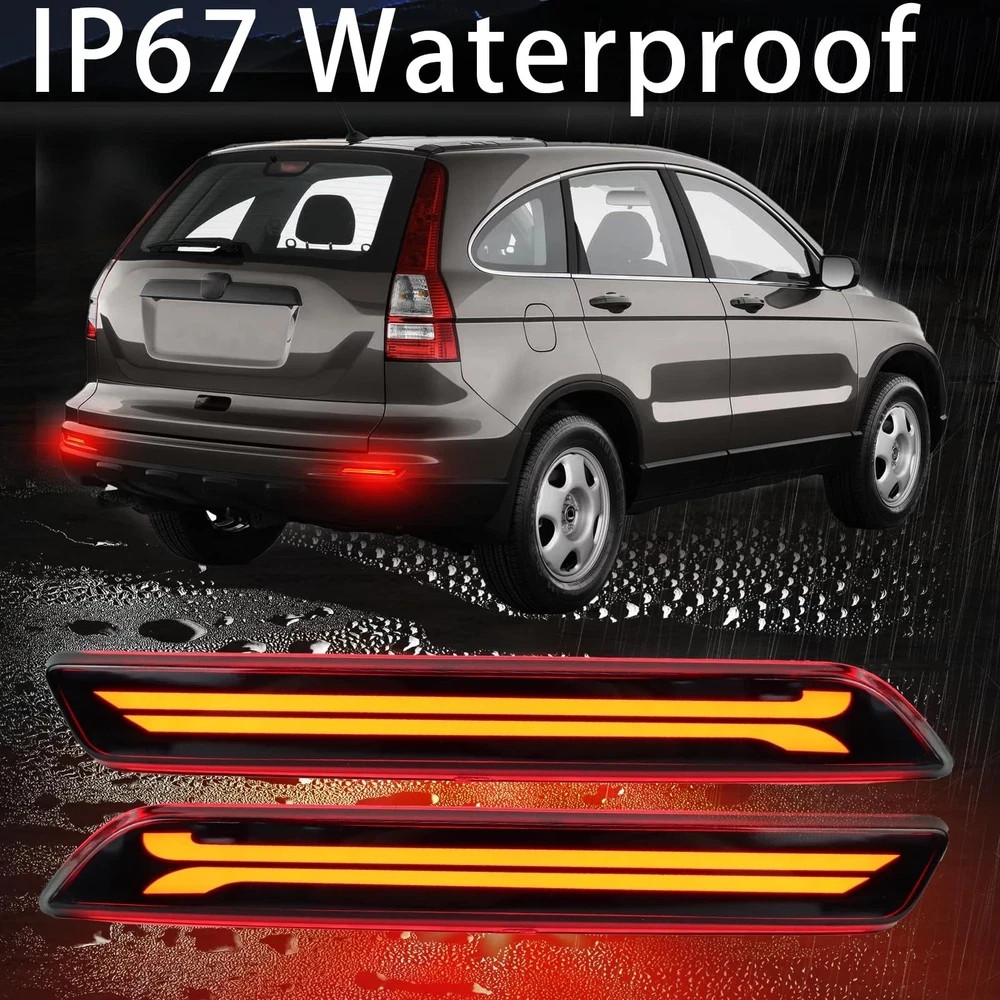 Full LED Rear Bumper Reflector Lights Kit for Honda CRV CR-V 2010 2011 Tail L…