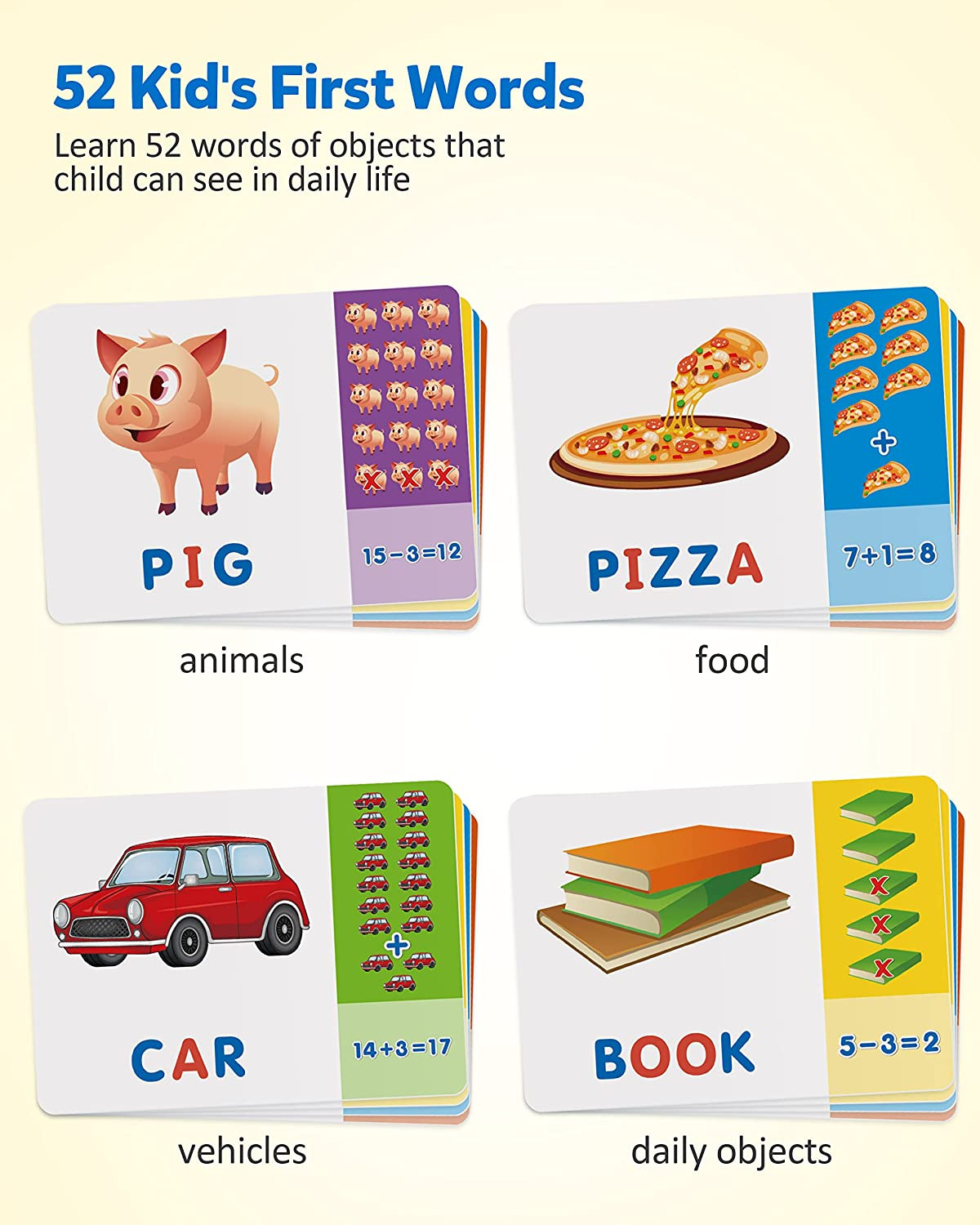 Matching Letter Game, Alphabet Spelling Reading Flash Cards, Math Number Words P