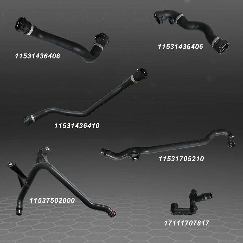 FZJDSD 7Pcs Set Expansion Tank Coolant Radiator Hose Kit Compatible with BMW