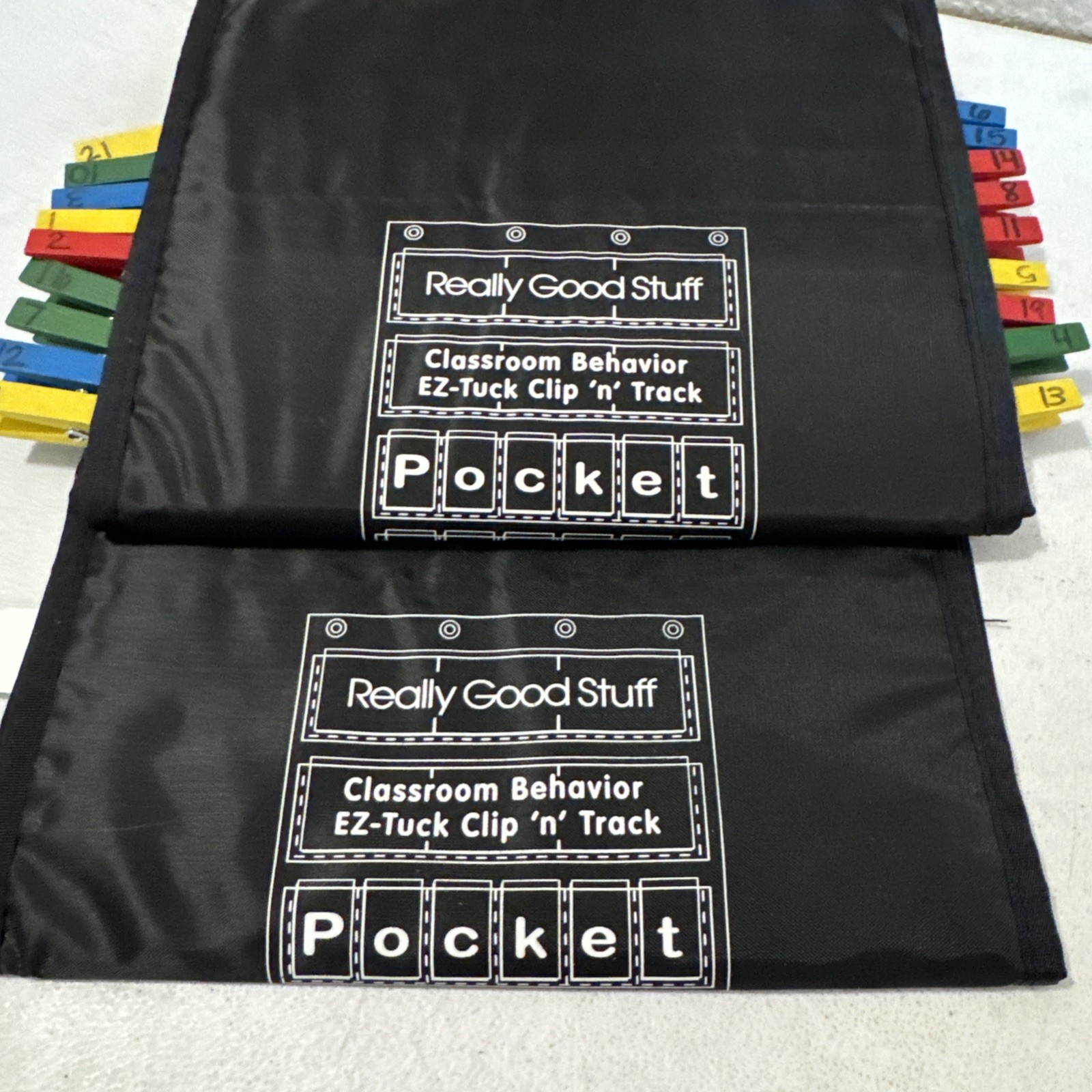 Really Good Stuff Classroom Behavior EZ-Tuck Clip-N-Track Pocket Chart and Clip