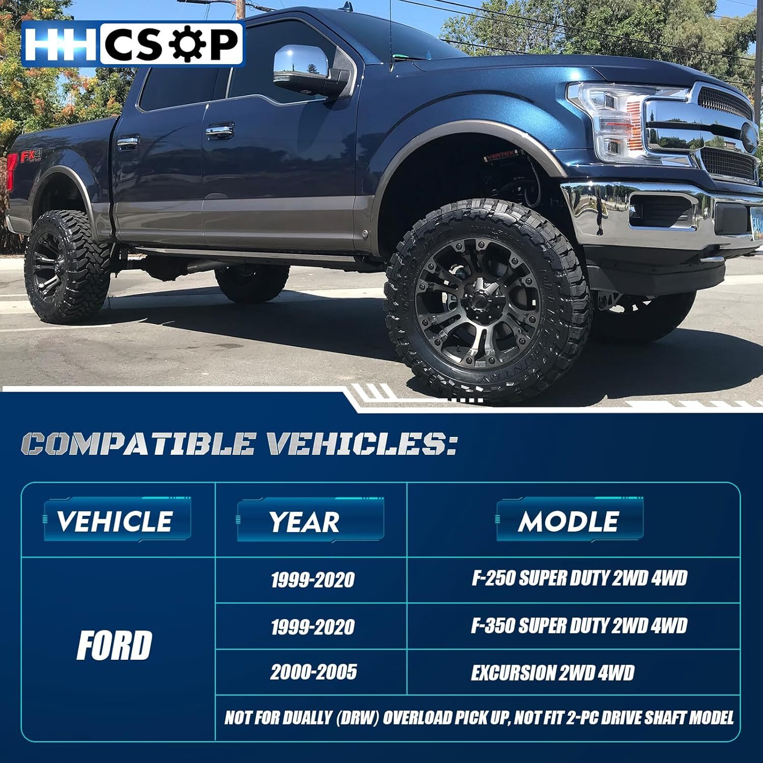 HHCSOP 2″ Rear Lift Block Kits Compatible with 1999-2020 Ford F250/F350 Super