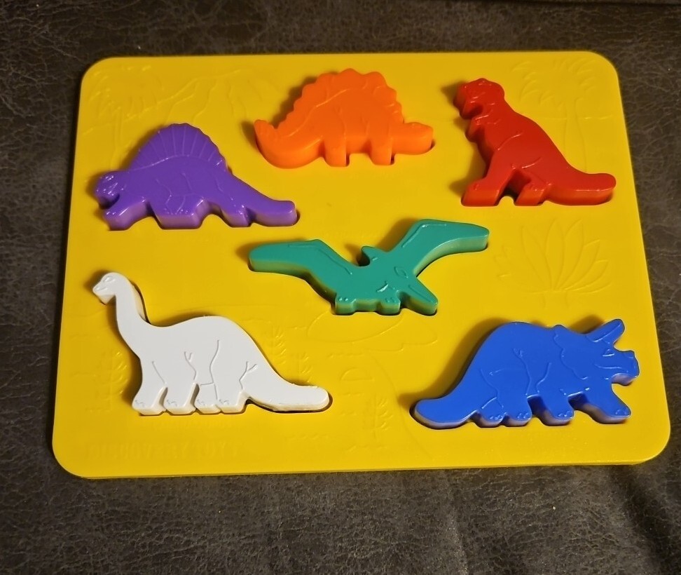 1984 Discovery Toys Place & Trace Puzzle Dinosaur, Zoo, Transportation Stencils