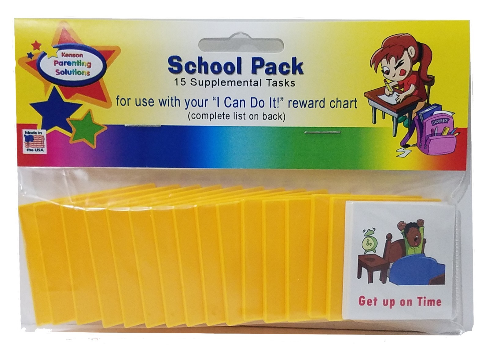 I Can Do It reward chart Supplemental School pack of 15 tasks Kenson Kids