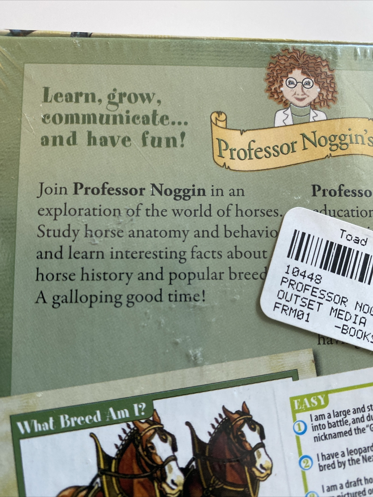 Professor Noggin’s Horses Card Game, Outset Media, Educational Trivia Kids -Rare