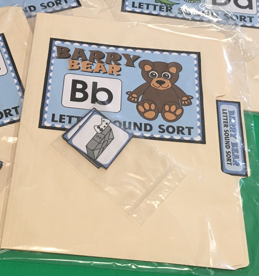 Barry Bear – Letter Bb – DIY File Folder game – Printed / Uncut