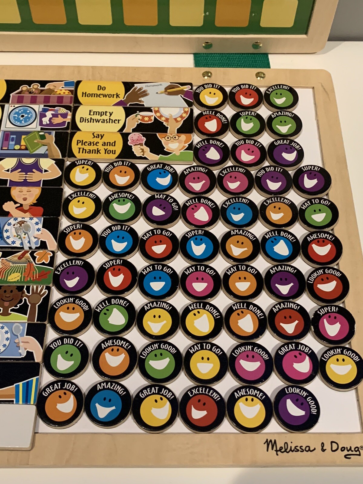 Melissa & Doug Magnetic Responsibility Chart w/ Whiteboard and 80+ Magnets
