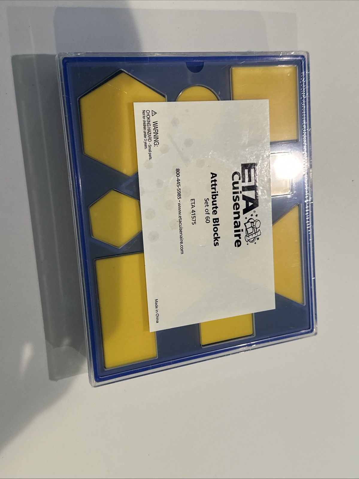 Math Manipulatives NEW ETA Plastic Attribute Blocks, Set of 60, Grades K-5