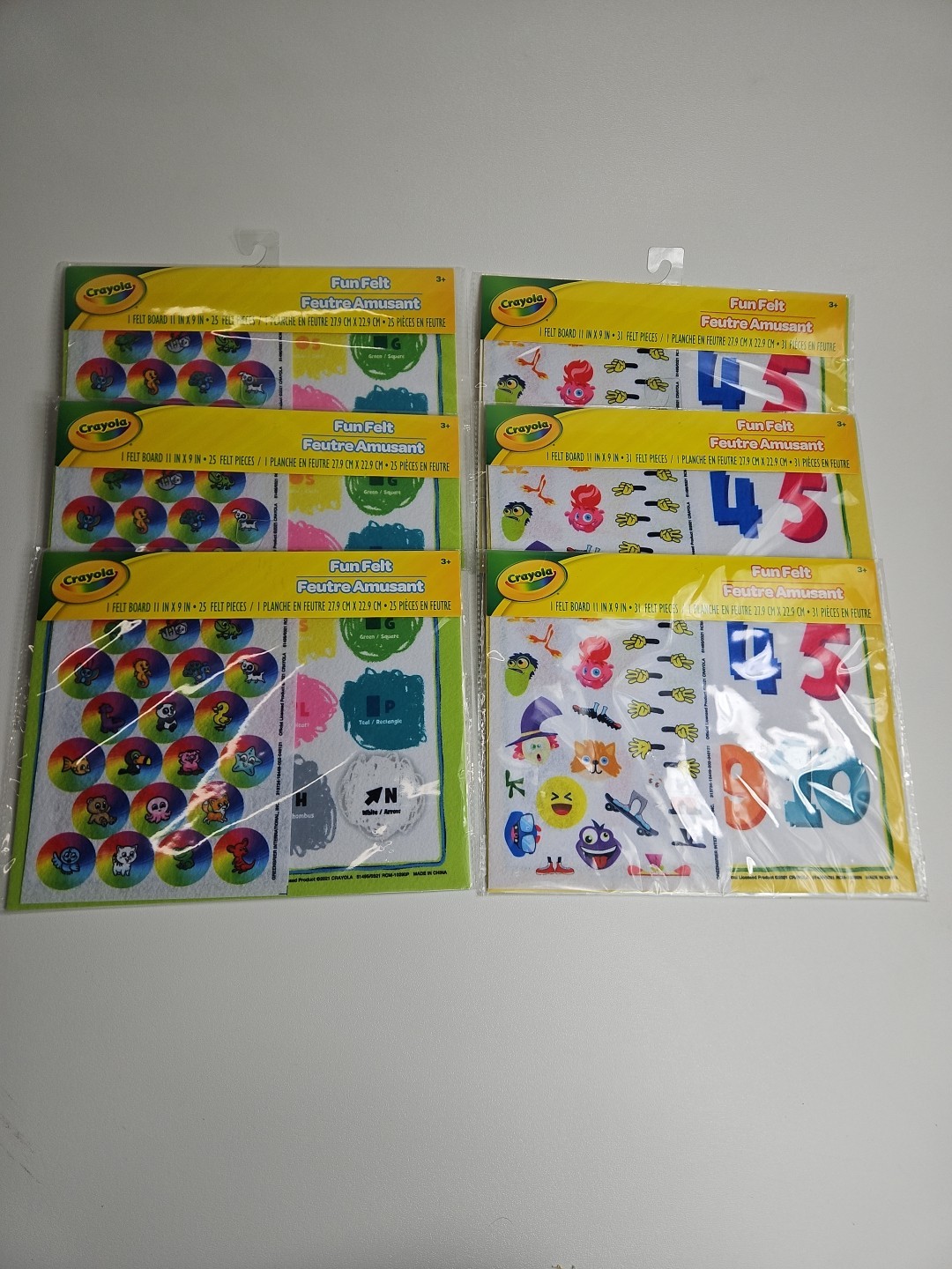 Crayola Set of 6 Fun Felt Colors Shapes Activity Kits Teachers Silly Numbers