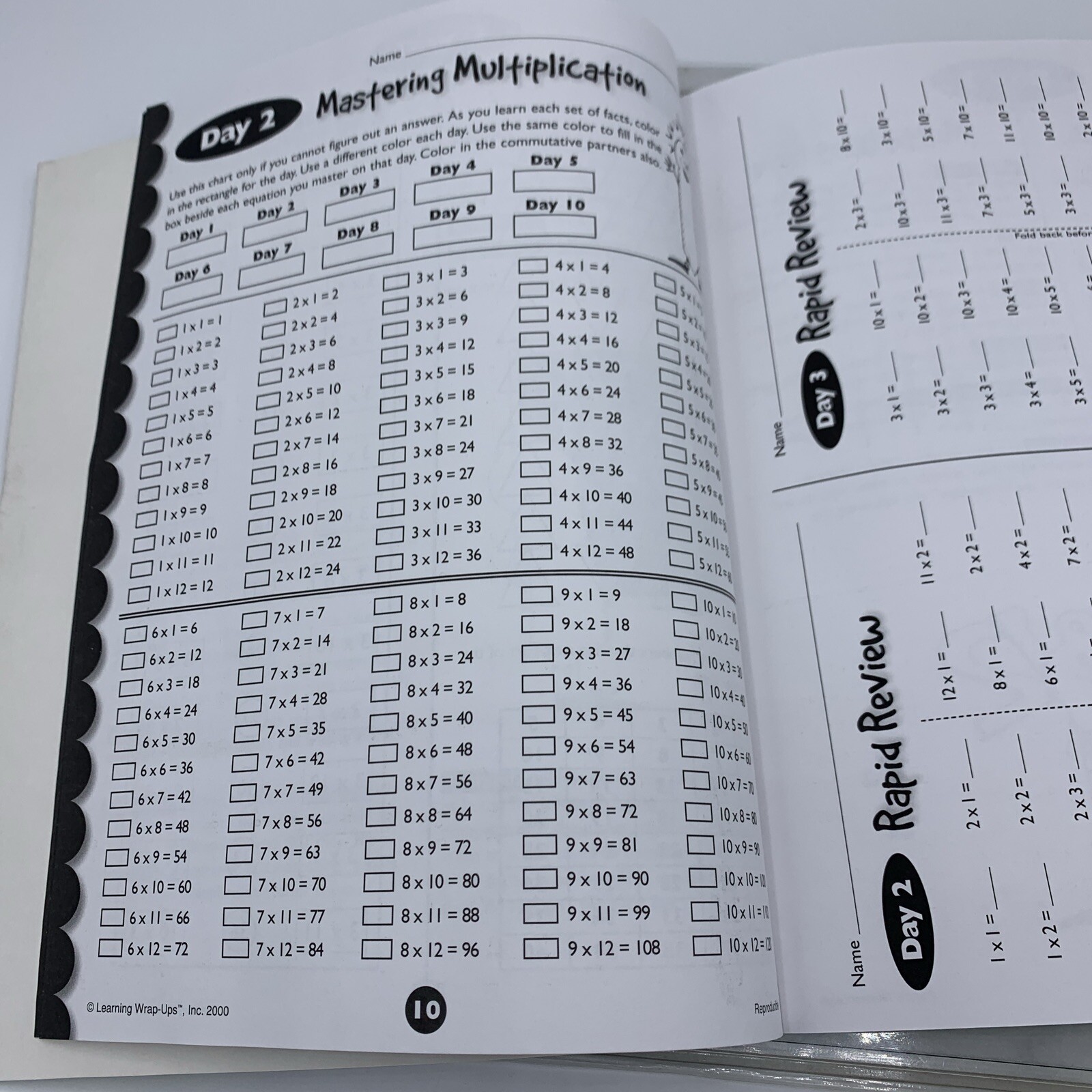 Educational Wrap Ups 10 Days to Multiplication Mastery Home School/Classroom