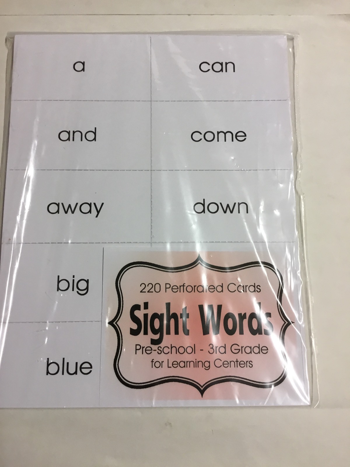220 Sight Words – Flash Card Kit Prekindergarten – Third Grade words