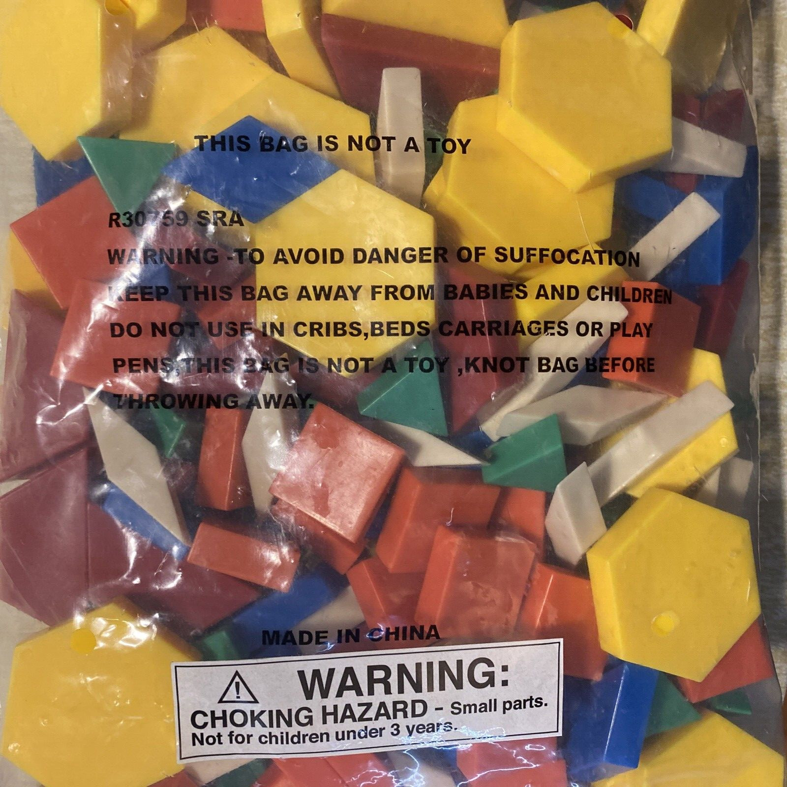 Early Learning Plastic Pattern Blocks Geometric 6 Different Shapes and Colors
