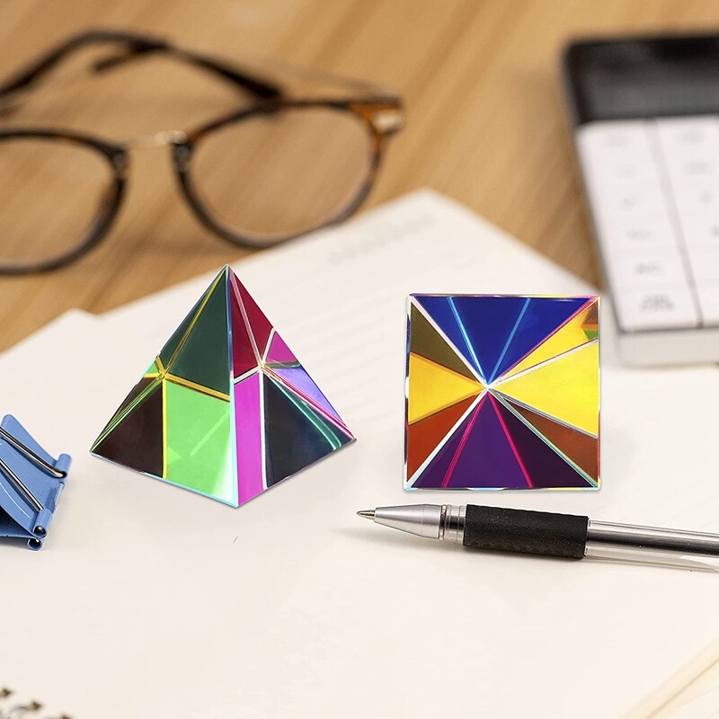 New Optical Prism Pyramid Beautiful Decorations 50mm Christmas Cmy Cube Gift