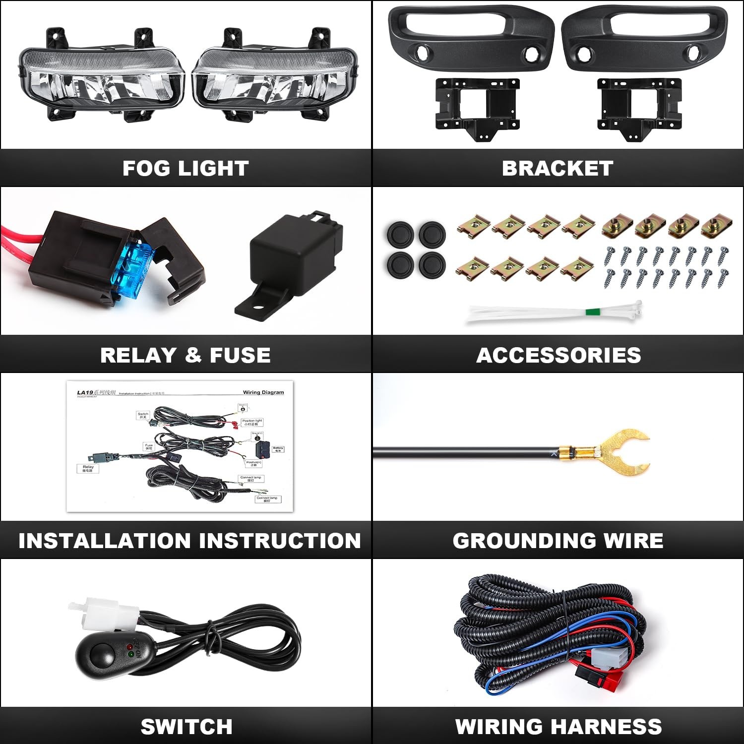 FICOLPOLed Fog Lights Assembly for 2019 2020 2021 2022 2023 2024 Dodge Ram 25…