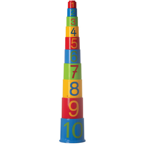 Stackable Pyramid Multicoloured NUMBERS 1-10 Counting Preschool Educational TOY