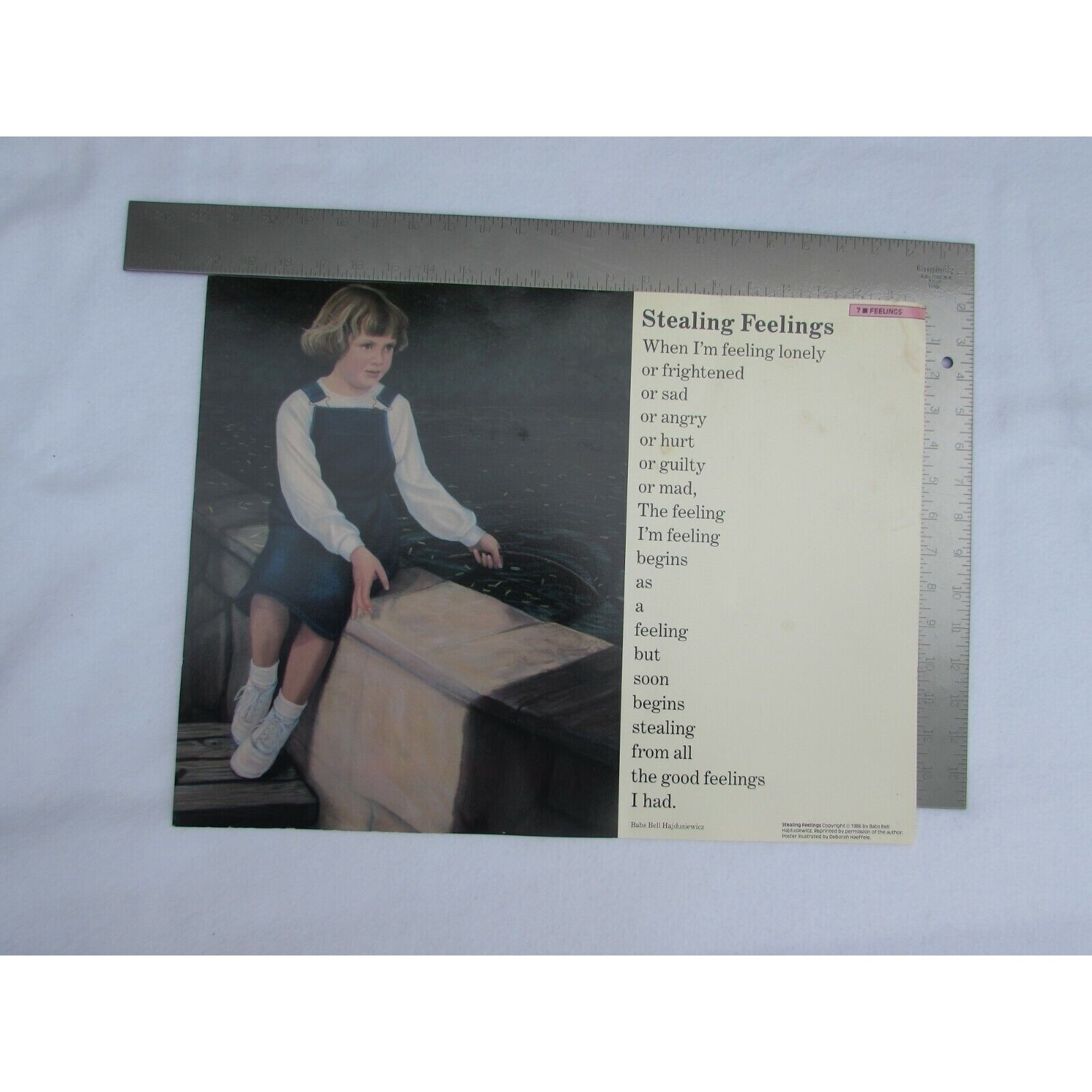 Stealing Feelings Grade School Poster Babs Bell Hajdusiewicz 30275 Poetry VNTG