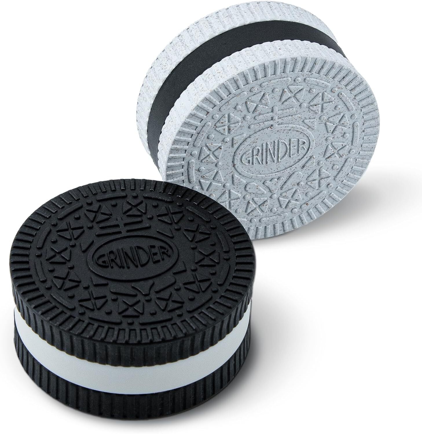 2PCS Grinder, 2.2 Inch Spice Grinders, Stronger Grip, Cookie Shape Design